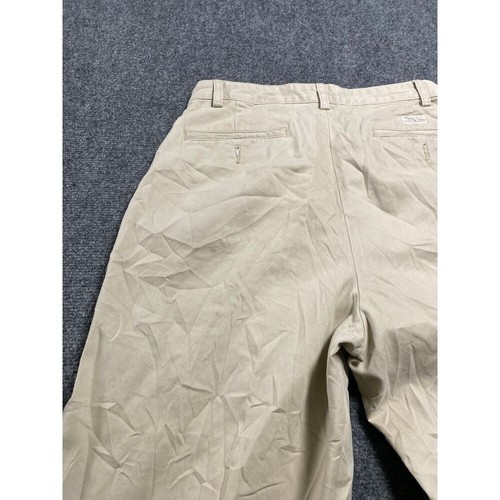 Beige Herren Hose Plissee vorne Knopfverschluss gerades Bein Größe W30 L30 - Bild 16 von 21