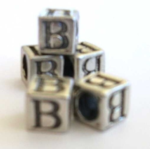 Sterling Silver 4mm Large Hole Alphabet / Letter Beads - Picture 17 of 46
