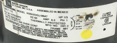 Emerson K55HXHGJ8647 Blower Motor 1/3HP 1075RPM/3SPD 115V 200225-01 used #MB45 - Picture 4 of 5