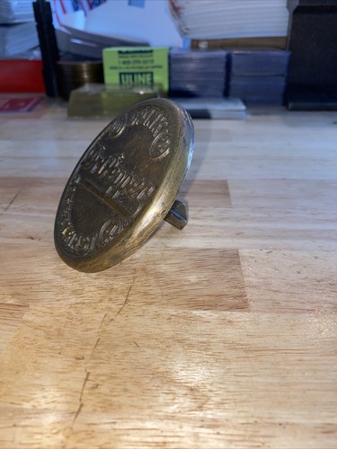 Dr Pepper Sidewalk Marker SOLID BRASS Patina Man Cave Soda Cola Beer Collector - Picture 11 of 12