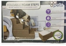 PET STAIRS FOLDABLE FOAM STEPS UP TO 75LBS BY GO PETS NON-SLIP MACHINE WASHABLE