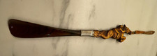 VTG Bakelite SHOE HORN Horse Jockey beautiful 12in 15" w clasp mint MCM Art Deco