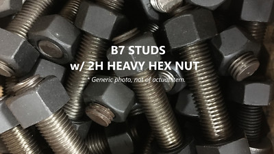 Threaded Stud Bolt 1-1/2'' x 14'' Long with Two (2) Heavy Hex Nuts  