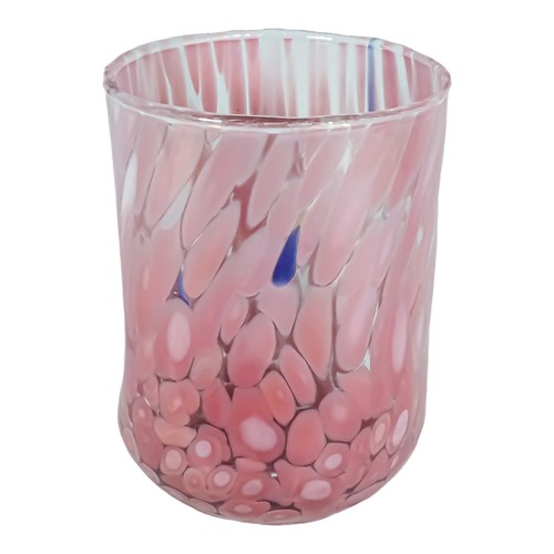 Set of Four 4 Murano Glass Drinking Art Tumbler Pink Multi Millefiori Venice - Picture 6 of 6
