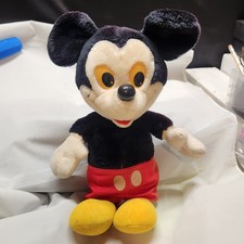 Vintage 1960s/70s Mickey Mouse Plush - California Stuffed Toys - Yellow Eyes 12"