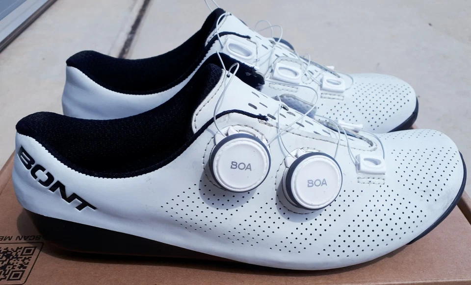 BONT RIOT+ 24 WHITE CARBON ROAD SHOES SIZE 40.5 - image 4 of 4