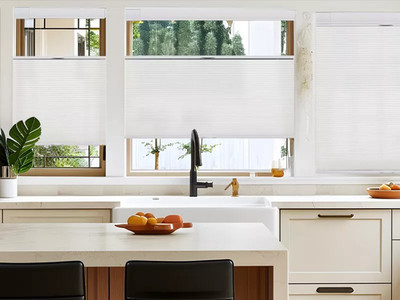 No Screw Installation Clearance Sale Blackout White Cellular Blinds Honeycomb