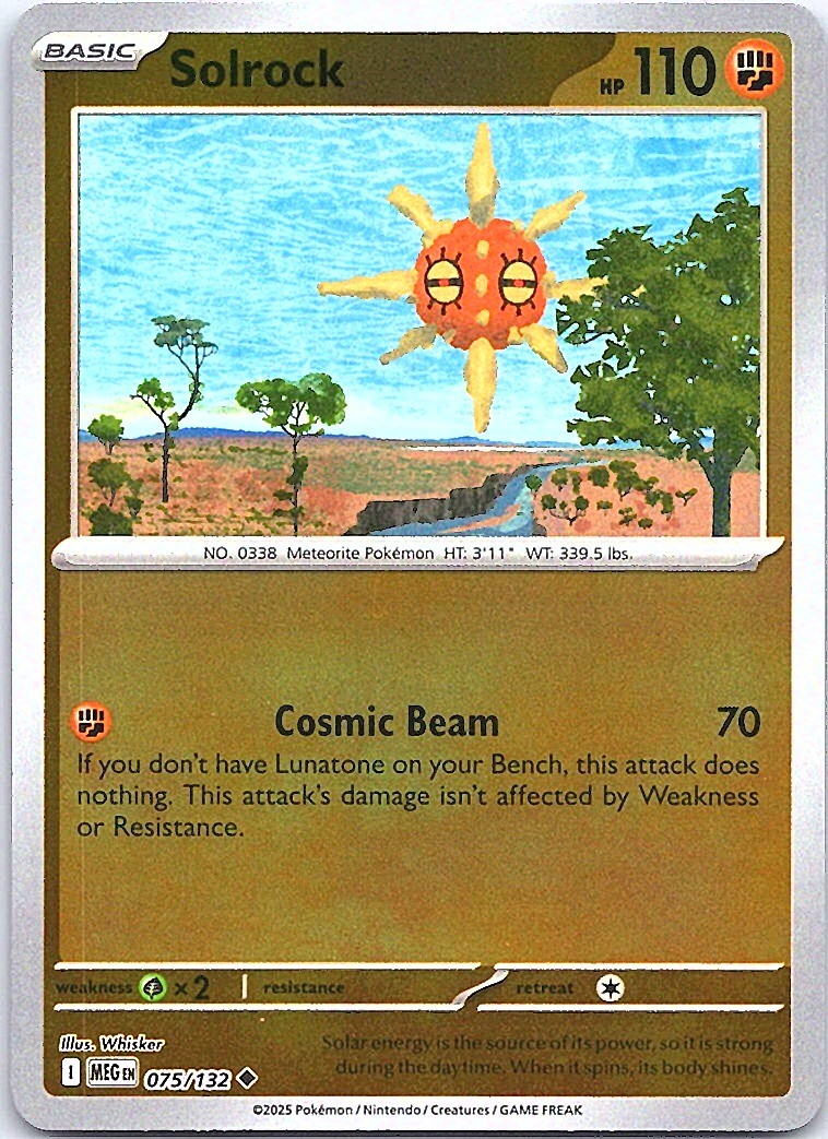 Solrock Reverse Holo Uncommon ME01: Mega Evolution 075/132 NM