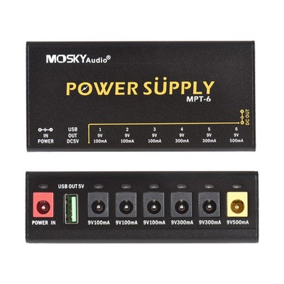 MOSKYAUDIO 6-Kanal-Pedal-Stromversorgung Mit Unabhängigem Kurzschlussschutz DON