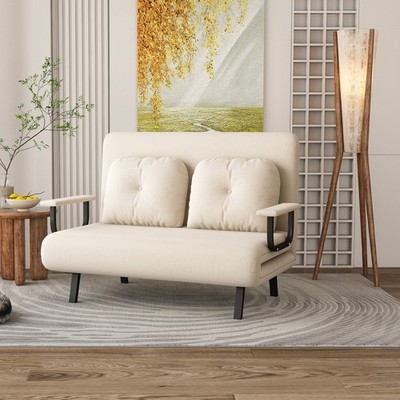 5-in-1 Convertible Sofa Bed Folding 2-Seat Chair with 2 Pillows for Apartment