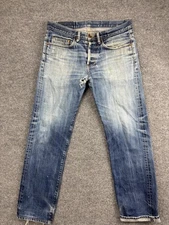 Doublewood Project Jeans Mens 32x30 Straight Selvedge Japanese Denim Button Fly