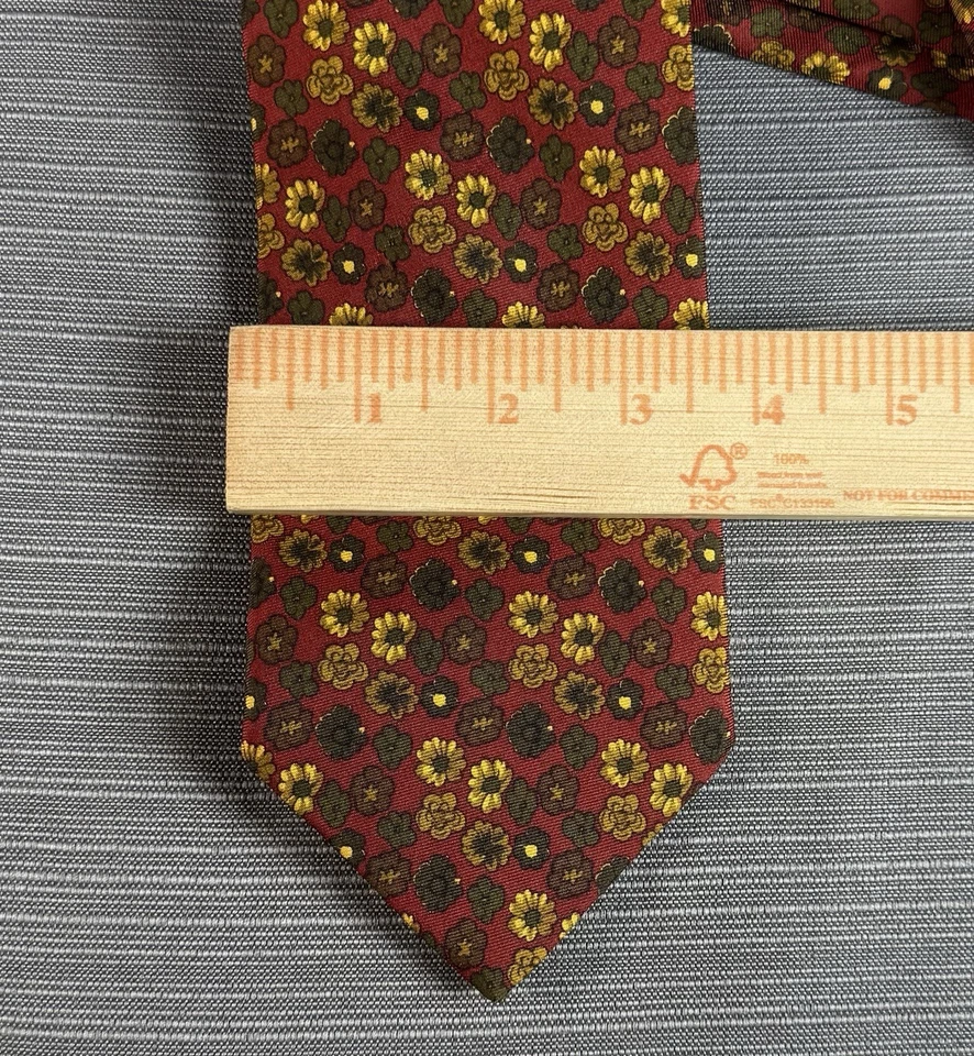 Gravata masculina BROOKS BROTHERS Makers feita nos EUA flores geométricas estampa por toda parte - Imagem 3 de 3