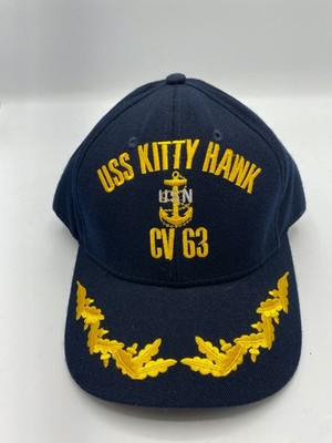The Corps USS Kitty Hawk CV-63 Logo Blue Baseball Cap Hat One Size