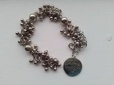 Silver Toned Costume Jewellery Silver Linked Cha Cha Bracelet