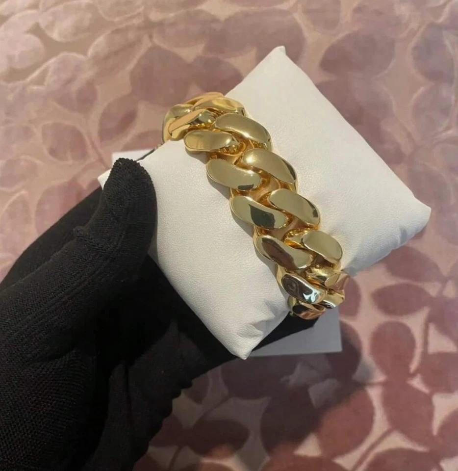 Cadenas de Titanium ® Chapada en Oro 14K Para Hombre Cadena Cubana Joyería 12 MM Foto 2 de 4