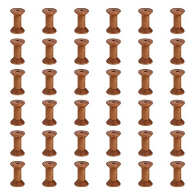36 Pcs 1.2''x2'' Small Empty Thread Spools, Camel Color, for DIY Sewing Crafts