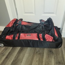 American Tourister Red and Black Soft Sided Rolling Luggage