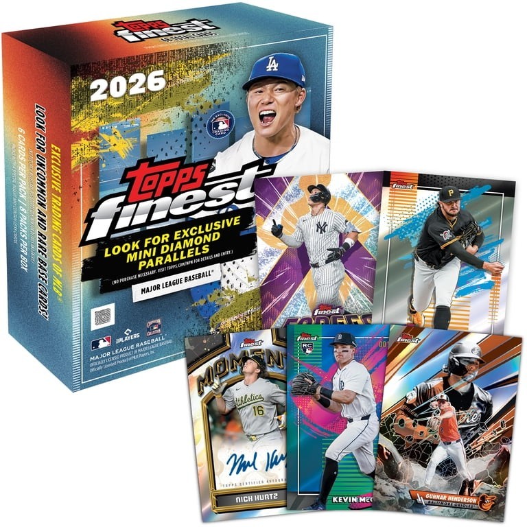!!!2 BOXES!!! 2026 TOPPS FINEST BASEBALL MEGA BOX (48 Cards) MLB Factory Sealed