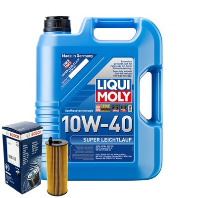 Motoröl 10W40 LIQUI MOLY Super Leichtlauf 5L+BOSCH Ölfilter