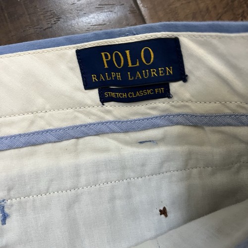 Polo Ralph Lauren Stretch Classic Fit Chino Shorts Herren 36 Blau Fischgräten - Bild 9 von 10
