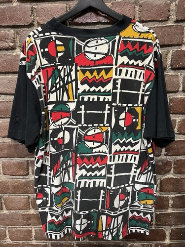 Vintage 1993 Nike Air Jordan All Over Print AOP VIII 8 T-Shirt 90s Abstract Larg - Picture 2 of 8