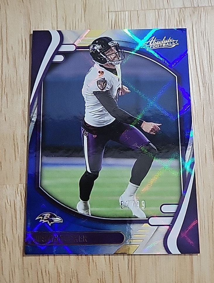 2021 Absolute JUSTIN TUCKER Blue Diamonds /99 #31 Baltimore Ravens SP