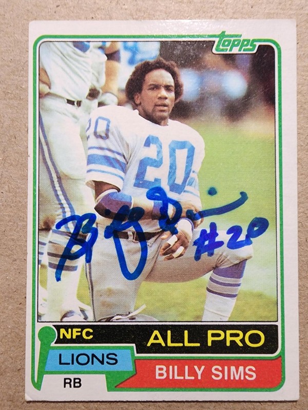 1981 Topps AUTO - Billy Sims #100