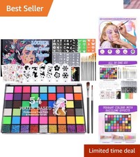 Ultimate 54-Color Water-Based Face Paint Set: Perfect for Halloween  More