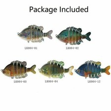 Fishing Lure 6-Segments Fish Bass Minnow Swimbait Tackle Hook Lure Crank Bait