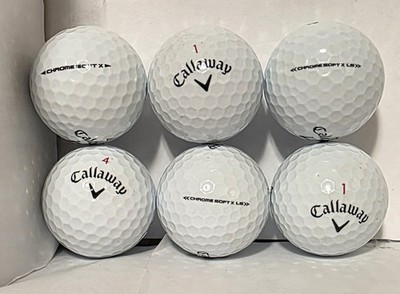 50 Callaway Chrome Soft X & LS White Mix 5A/4A Near Mint Used Golf Balls