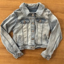 Cat Jack Denim Jacket Kids L 10 12 Light Wash Button Front Classic Trucker