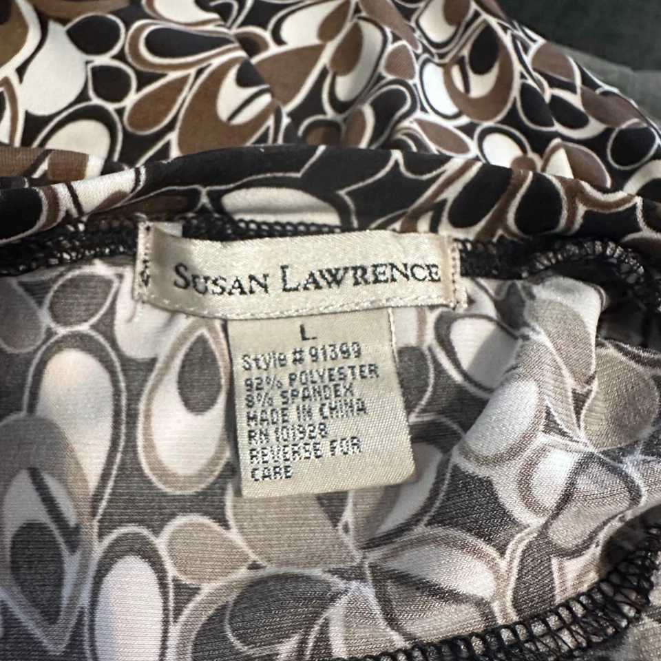 Susan Lawrence 裙子 L 拉波西米亚复古 Y2K 棕色花卉印花办公室女性 — 第 4/4 张图片