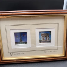 Global Miniatures Ltd. Hand Painted Paris In April Double Matted & Framed