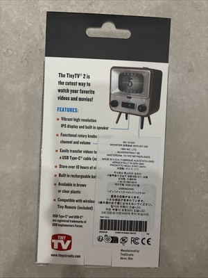 TinyCircuits Supreme Tiny TV 2 Mini TV with Remote Control White
