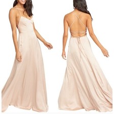 NWT Show Me Your Mumu Godshaw Goddess Maxi Formal Gown Champagne - Small