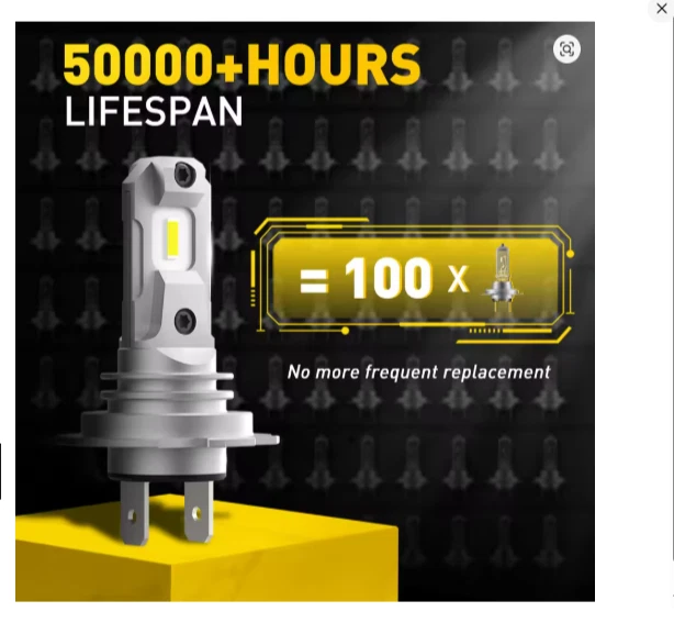 AUXITO 2X H7 LED Canbus Headlight Bulb VW Golf 5 6 7 Volvo V50 V70 Foto 3 de 4