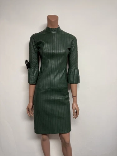 Abito vintage Gucci by Tom Ford AW1999 in pelle verde IT38
