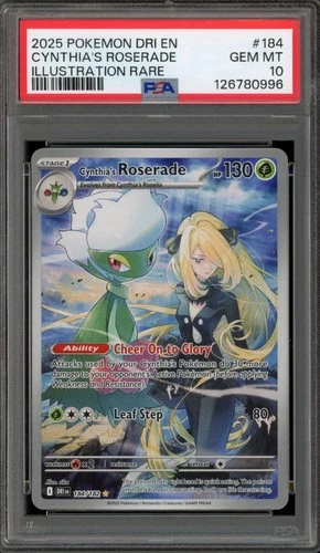 Pokemon Cynthia's Roserade Destined Rivals Illustration Rare #184 PSA 10