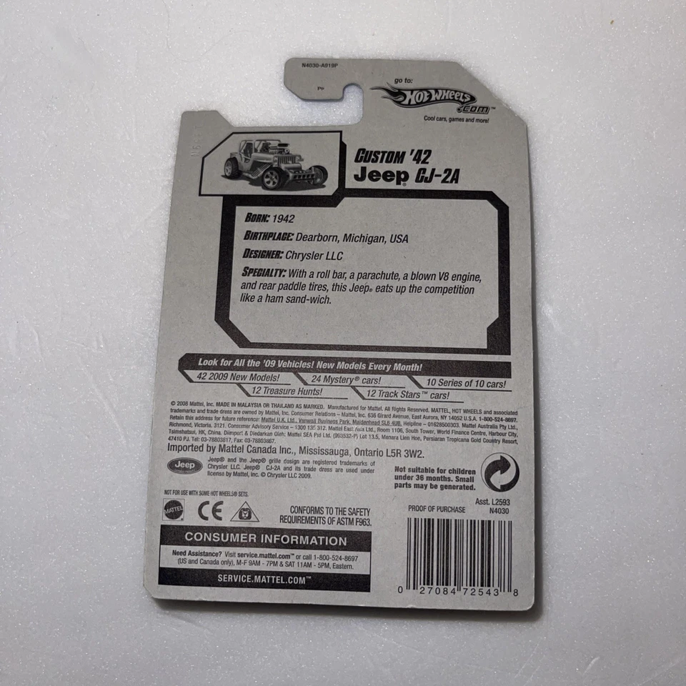 Jeep CJ-2A Hot Wheels 2009 nuevos modelos personalizados '42 Foto 4 de 4