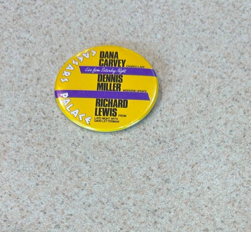 CAESARS PALACE 1980s Vintage 3" Pinback Button -- Dana Carvey / Richard Lewis