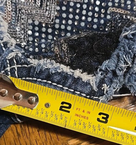 Miss Me Shorts Girls Size 8 Dark Wash Embellished Model JK7182H2 - Picture 10 of 12
