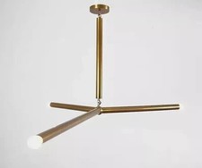3 Light Pendant Mid Century Modern Raw Brass Sputnik chandelier light