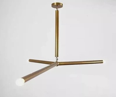 3 Light Pendant Mid Century Modern Raw Brass Sputnik chandelier light