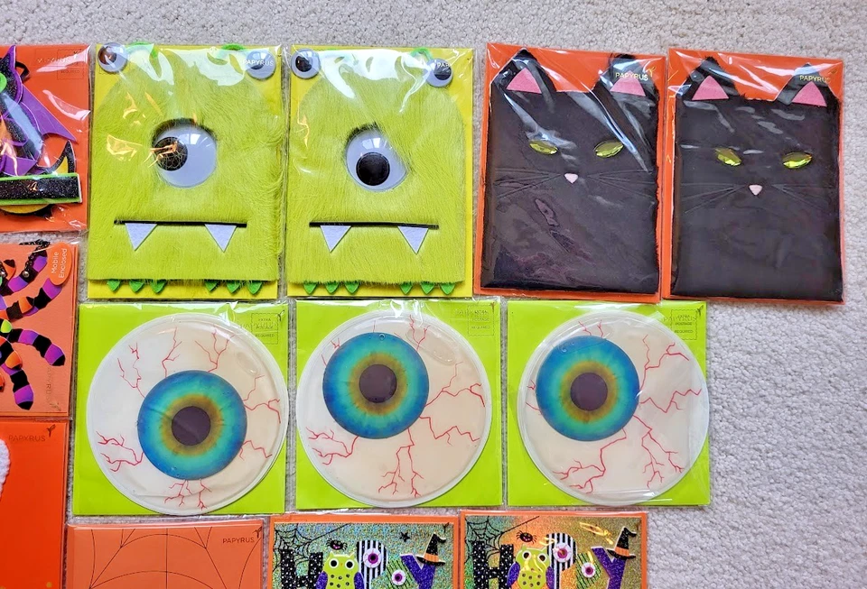 Lote de 16 Nuevas Tarjetas de Halloween PAPIRO con Sobres Tarjetas de Felicitación Lindas Espeluznantes Foto 3 de 4