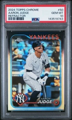Aaron Judge 2024 Topps Chrome #50 Refractor PSA 10 Gem Mint New York Yankees MVP
