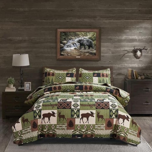 Rustic Quilt Set - King Size Bedspread & Coverlet - Lightweight, Reversible, ...