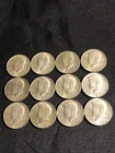 12 KENNEDY HALF DOLLARS 40% SILVER   XF RIGHT OUT OF THE ROLL  (1967)
