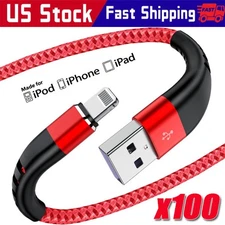 Braided Fast Charger Cable Heavy Duty USB lot Cord For iPhone 14 13 12 11 X XR 8