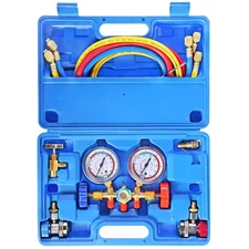 3 Way AC Manifold Gauge Set, HVAC Diagnostic Charging Tool for Auto Household...