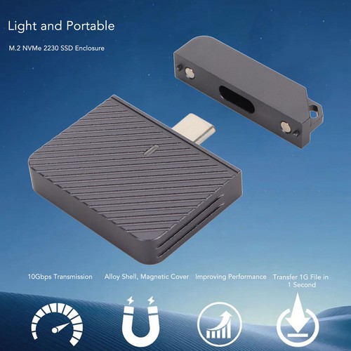 M.2 NVMe SSD Enclosure USB3.2 GEN2 10Gbps UASP Protocol TRIM Command Type C NEW - Afbeelding 9 van 12